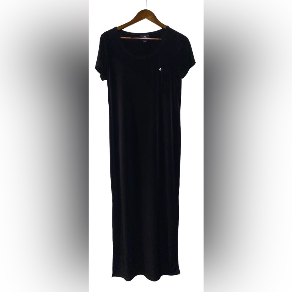 Adrienne Vittadini Maxi Dress Women‎ Black Lagenlook Minimalist S Fairycore